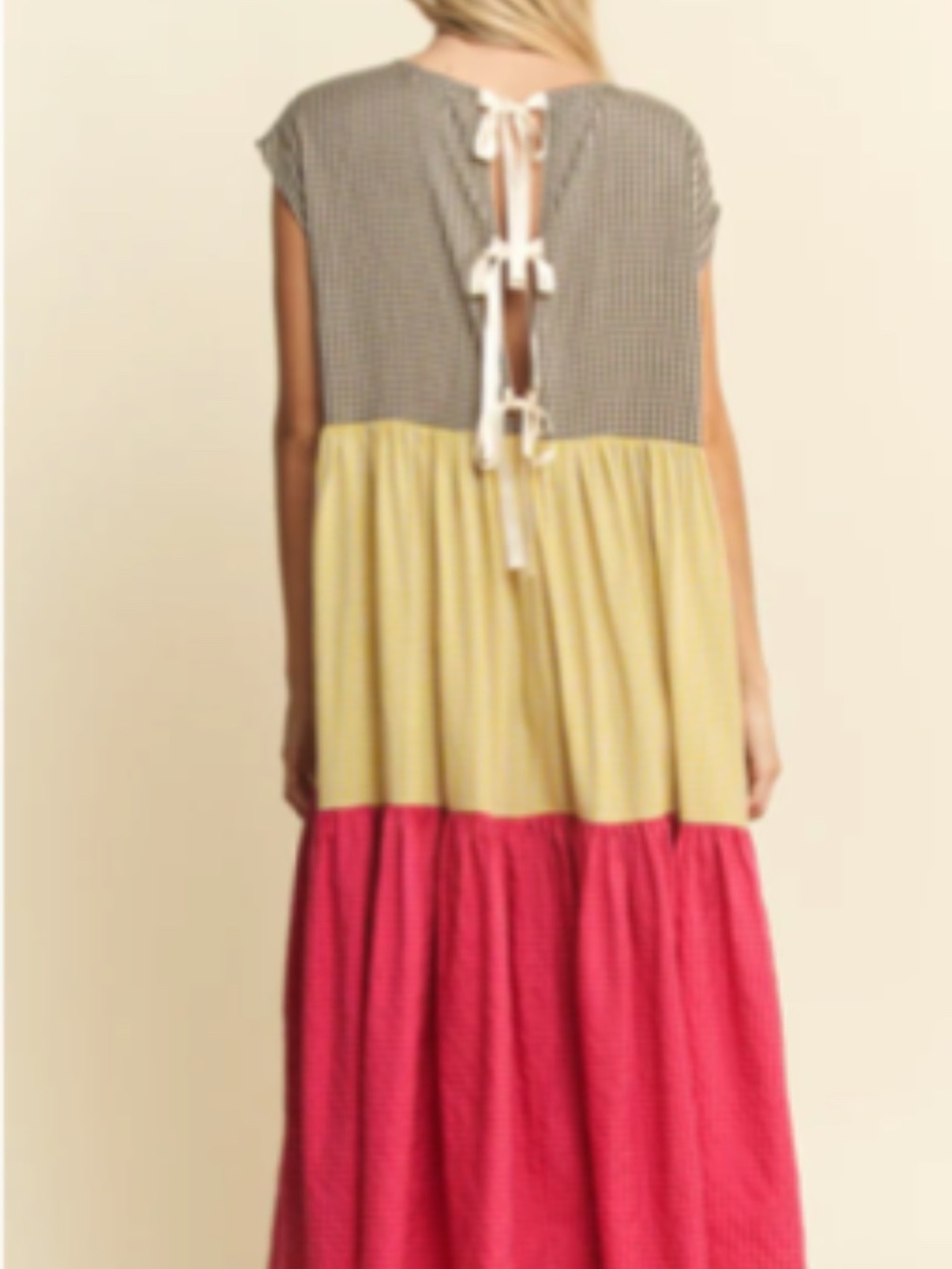 boutique midi dress, gingham print - Picture 8 of 8
